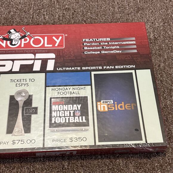 Monopoly ESPN Ultimate Sports Fan Edition Board Game New Factory Sealed - Picture 3 of 10